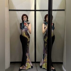 Reversible Mermaid Maxi Dress 2-Way Wear Long Length  Evening Vacation Dress